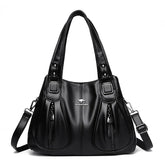 Women Zipper Pocket Leather Shoulder Bag